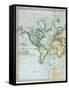 Map of the World: Western Half of "A New Chart of the World, on Mercator's Projection, Exhibiting…-null-Framed Stretched Canvas