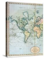 Map of the World: Western Half of "A New Chart of the World, on Mercator's Projection, Exhibiting…-null-Stretched Canvas