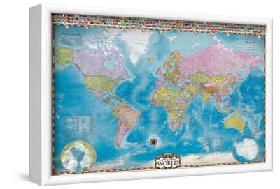 map of the world with flags prints allposterscom