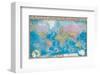 Map of the World with Flags-null-Framed Art Print