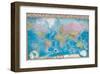 Map of the World with Flags-null-Framed Art Print