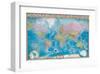 Map of the World with Flags-null-Framed Art Print