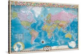 Map of the World with Flags-null-Stretched Canvas