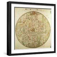 Map of the World with Jerusalem Placed at its Center-null-Framed Giclee Print