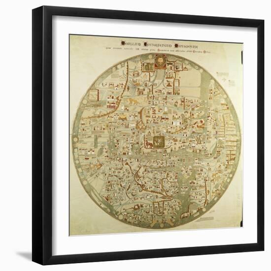 Map of the World with Jerusalem Placed at its Center-null-Framed Giclee Print