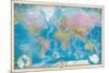 Map of the World with Poles-null-Mounted Poster