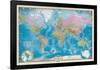 Map of the World with Poles-null-Framed Poster