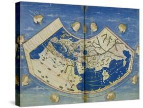Map of the World with the Twelve Winds-Ptolemy-Stretched Canvas