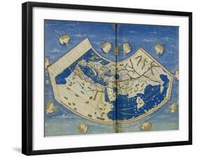 Map of the World with the Twelve Winds-Ptolemy-Framed Giclee Print