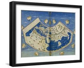 Map of the World with the Twelve Winds-Ptolemy-Framed Giclee Print