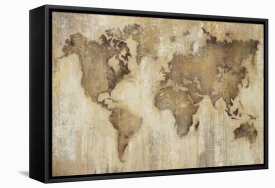 Map of the World-Liz Jardine-Framed Stretched Canvas