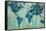 Map of the World-Silvia Vassileva-Framed Stretched Canvas