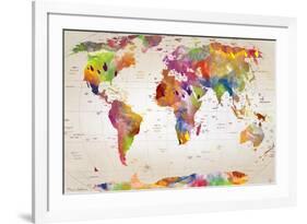 Map of the World-Mark Ashkenazi-Framed Giclee Print