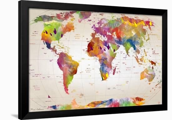 Map of the World-Mark Ashkenazi-Framed Giclee Print