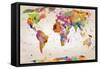 Map of the World-Mark Ashkenazi-Framed Stretched Canvas