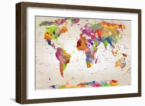 Map of the World-Mark Ashkenazi-Framed Giclee Print