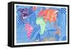 Map of the World-Georgina Naisbitt-Framed Stretched Canvas