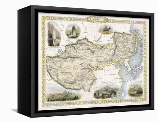 Map of Tibet Mongolia and Manchuria-J. Rapkin-Framed Stretched Canvas