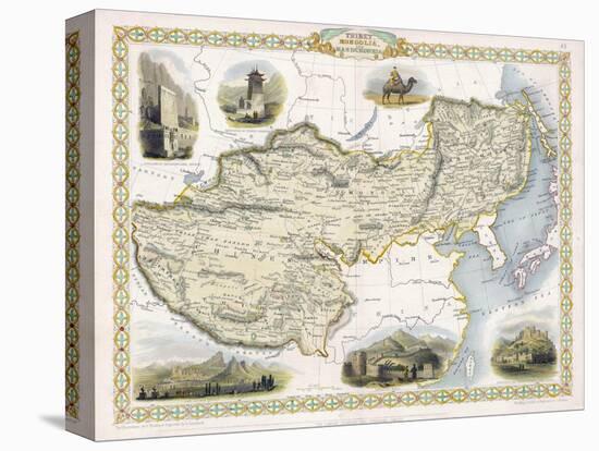 Map of Tibet Mongolia and Manchuria-J. Rapkin-Stretched Canvas