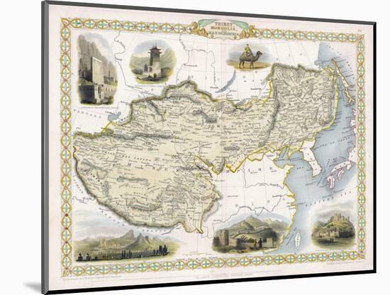 Map of Tibet Mongolia and Manchuria-J. Rapkin-Mounted Art Print