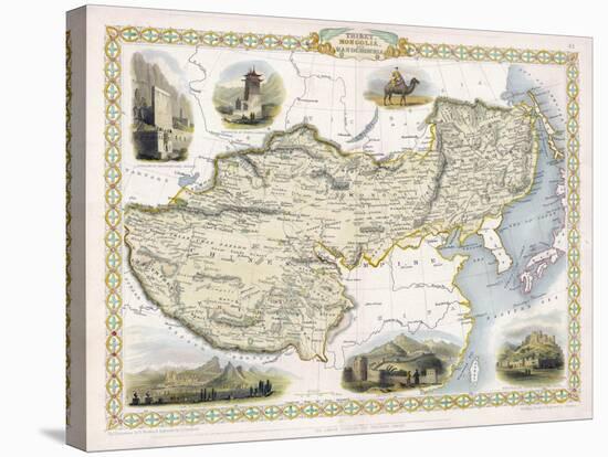 Map of Tibet Mongolia and Manchuria-J. Rapkin-Stretched Canvas