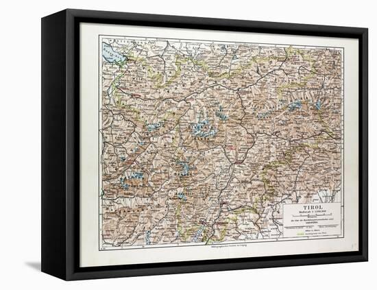 Map of Tirol Austria 1899-null-Framed Stretched Canvas