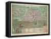 Map of Toledo-Joris Hoefnagel-Framed Stretched Canvas