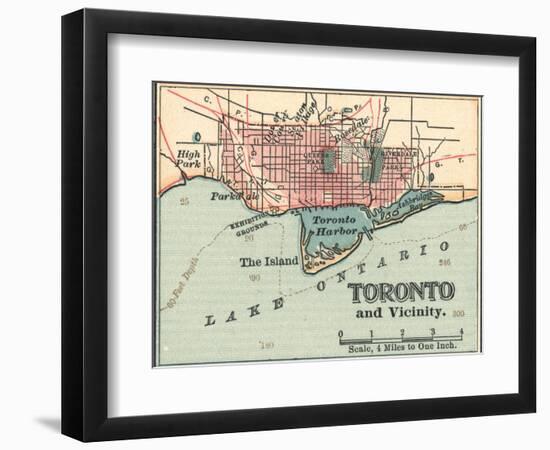 Map of Toronto (C. 1900), Maps-Encyclopaedia Britannica-Framed Art Print