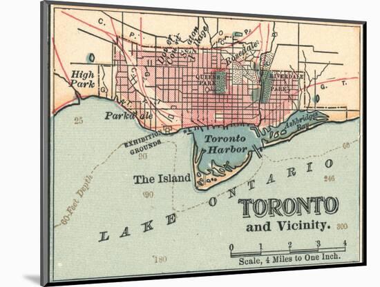 Map of Toronto (C. 1900), Maps-Encyclopaedia Britannica-Mounted Art Print