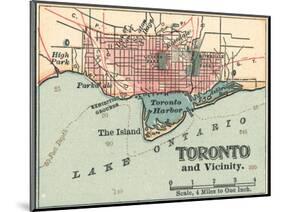 Map of Toronto (C. 1900), Maps-Encyclopaedia Britannica-Mounted Art Print