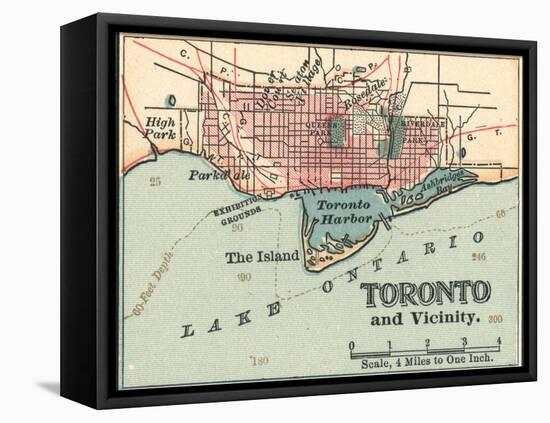 Map of Toronto (C. 1900), Maps-Encyclopaedia Britannica-Framed Stretched Canvas