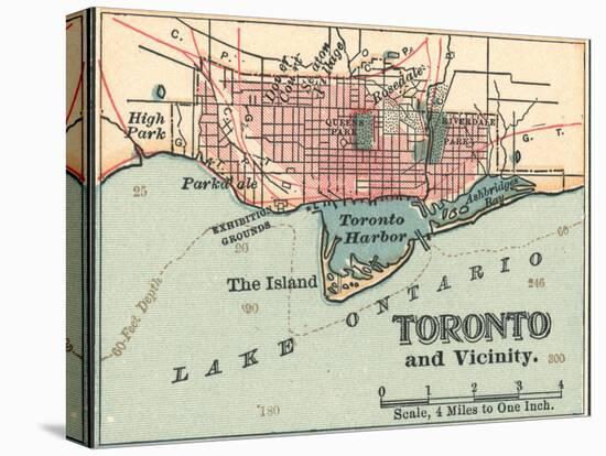 Map of Toronto (C. 1900), Maps-Encyclopaedia Britannica-Stretched Canvas