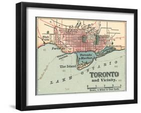 Map of Toronto (C. 1900), Maps-Encyclopaedia Britannica-Framed Art Print