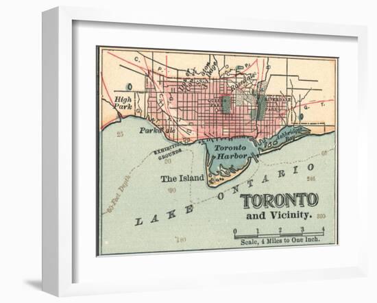 Map of Toronto (C. 1900), Maps-Encyclopaedia Britannica-Framed Art Print