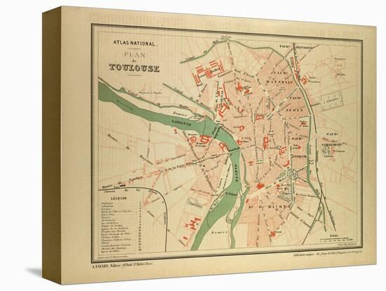 Map of Toulouse France-null-Stretched Canvas