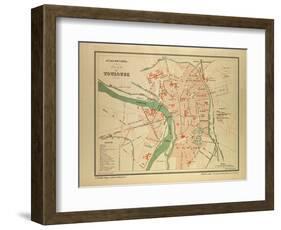 Map of Toulouse France-null-Framed Giclee Print