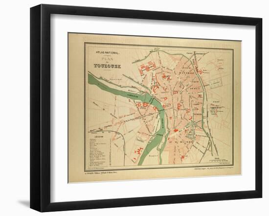 Map of Toulouse France-null-Framed Giclee Print