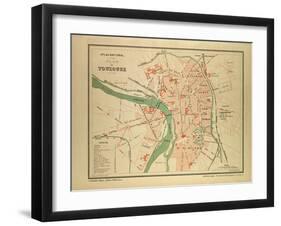 Map of Toulouse France-null-Framed Giclee Print