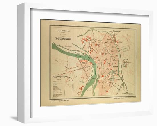 Map of Toulouse France-null-Framed Giclee Print