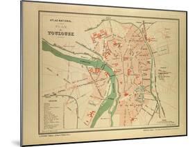 Map of Toulouse France-null-Mounted Giclee Print
