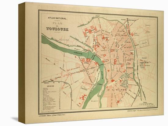 Map of Toulouse France-null-Stretched Canvas