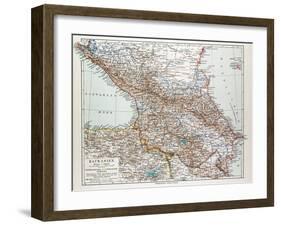 Map of Transcaucasia Georgia Azerbaijan Armenia 1899-null-Framed Giclee Print