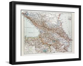 Map of Transcaucasia Georgia Azerbaijan Armenia 1899-null-Framed Giclee Print