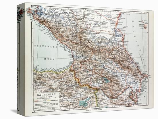 Map of Transcaucasia Georgia Azerbaijan Armenia 1899-null-Stretched Canvas