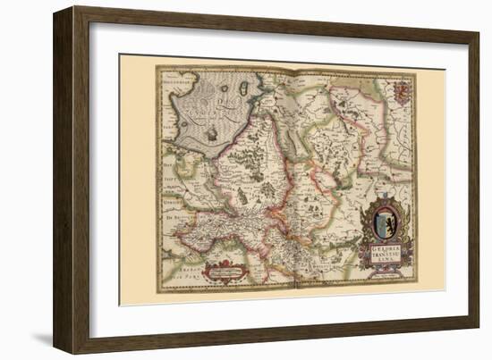 Map of Transylvania, Roumania-Pieter Van der Keere-Framed Art Print