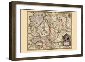 Map of Transylvania, Roumania-Pieter Van der Keere-Framed Art Print