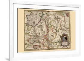 Map of Transylvania, Roumania-Pieter Van der Keere-Framed Premium Giclee Print