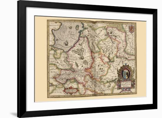 Map of Transylvania, Roumania-Pieter Van der Keere-Framed Premium Giclee Print