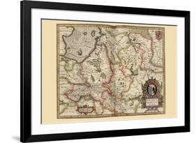 Map of Transylvania, Roumania-Pieter Van der Keere-Framed Premium Giclee Print