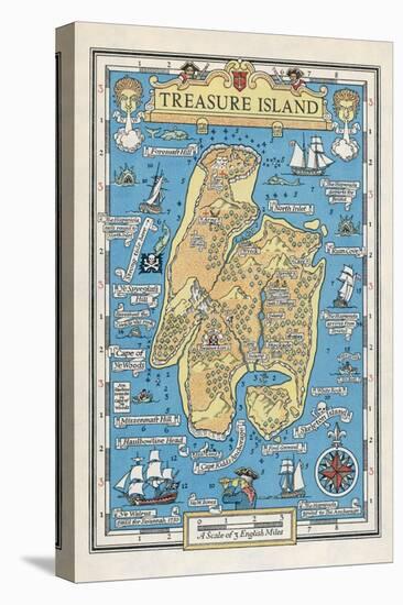 Map of Treasure Island-Monro S. Orr-Stretched Canvas